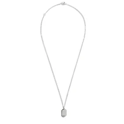 Black Diamond Pave Tag Necklace