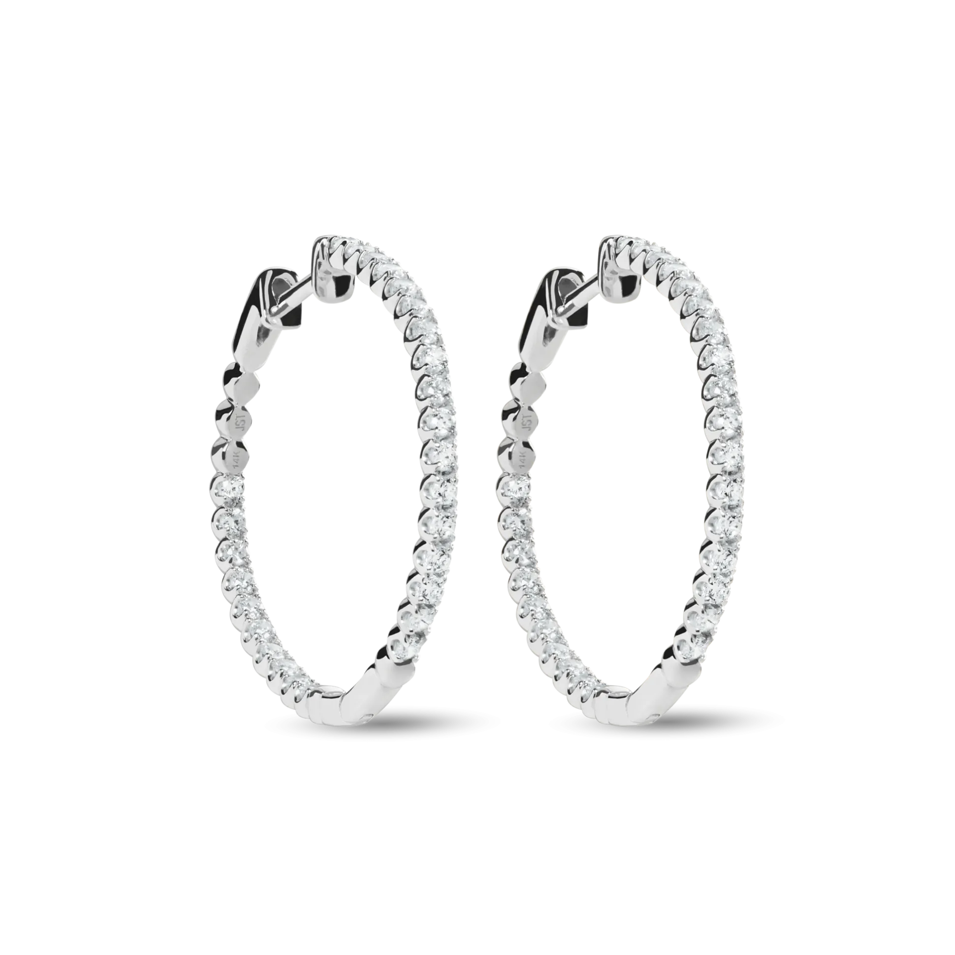 1 Carat Diamond Hoop Earrings