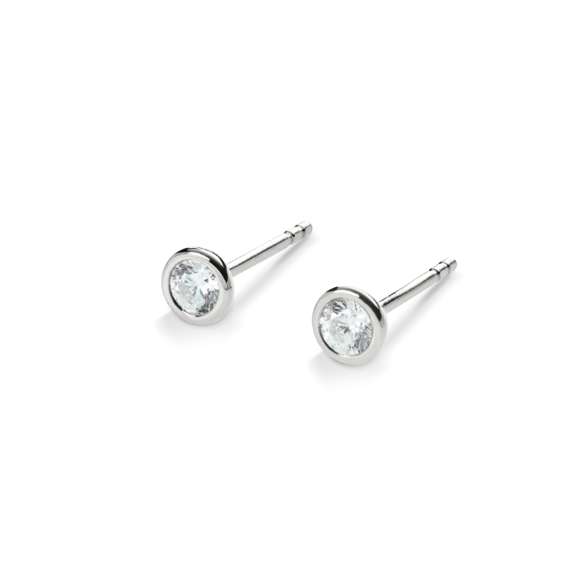 1/4 Carat Round Diamond Bezel Studs
