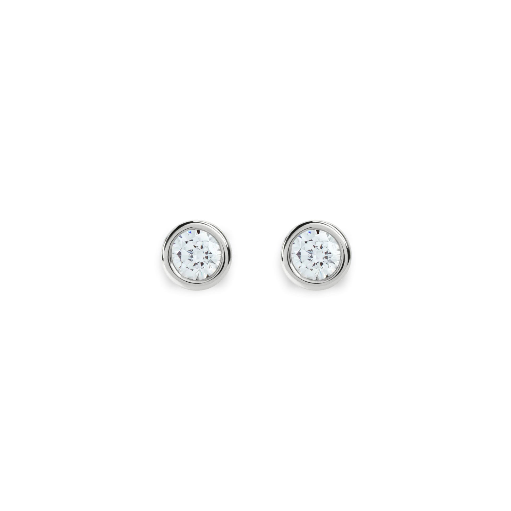 1/4 Carat Round Diamond Bezel Studs