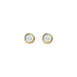 1/4 Carat Round Diamond Bezel Studs