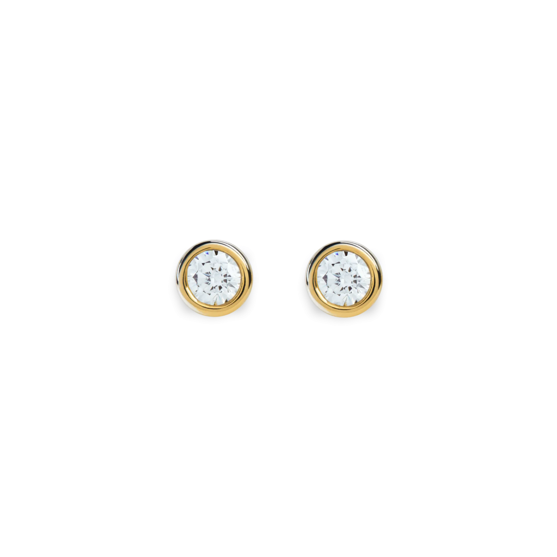 1/4 Carat Round Diamond Bezel Studs