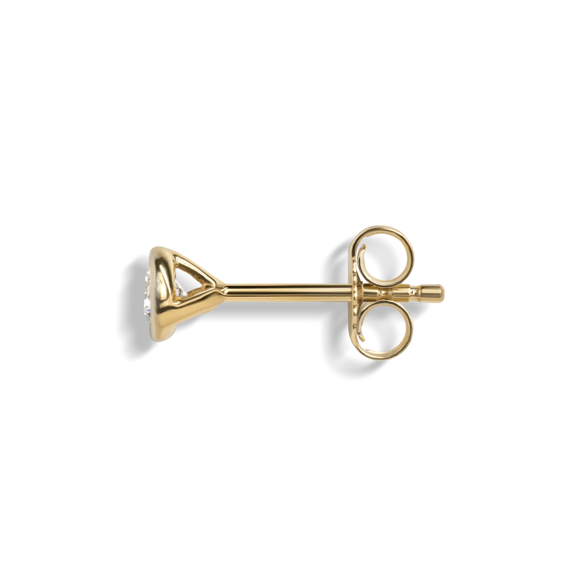 1/4 Carat Round Diamond Bezel Studs