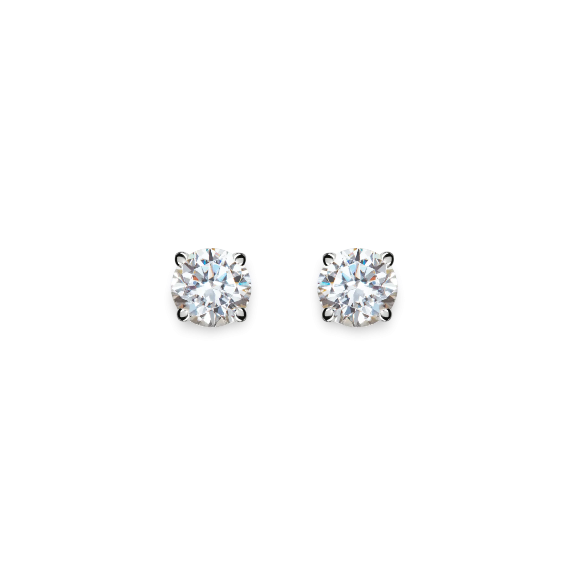 1 Carat Round Diamond Studs
