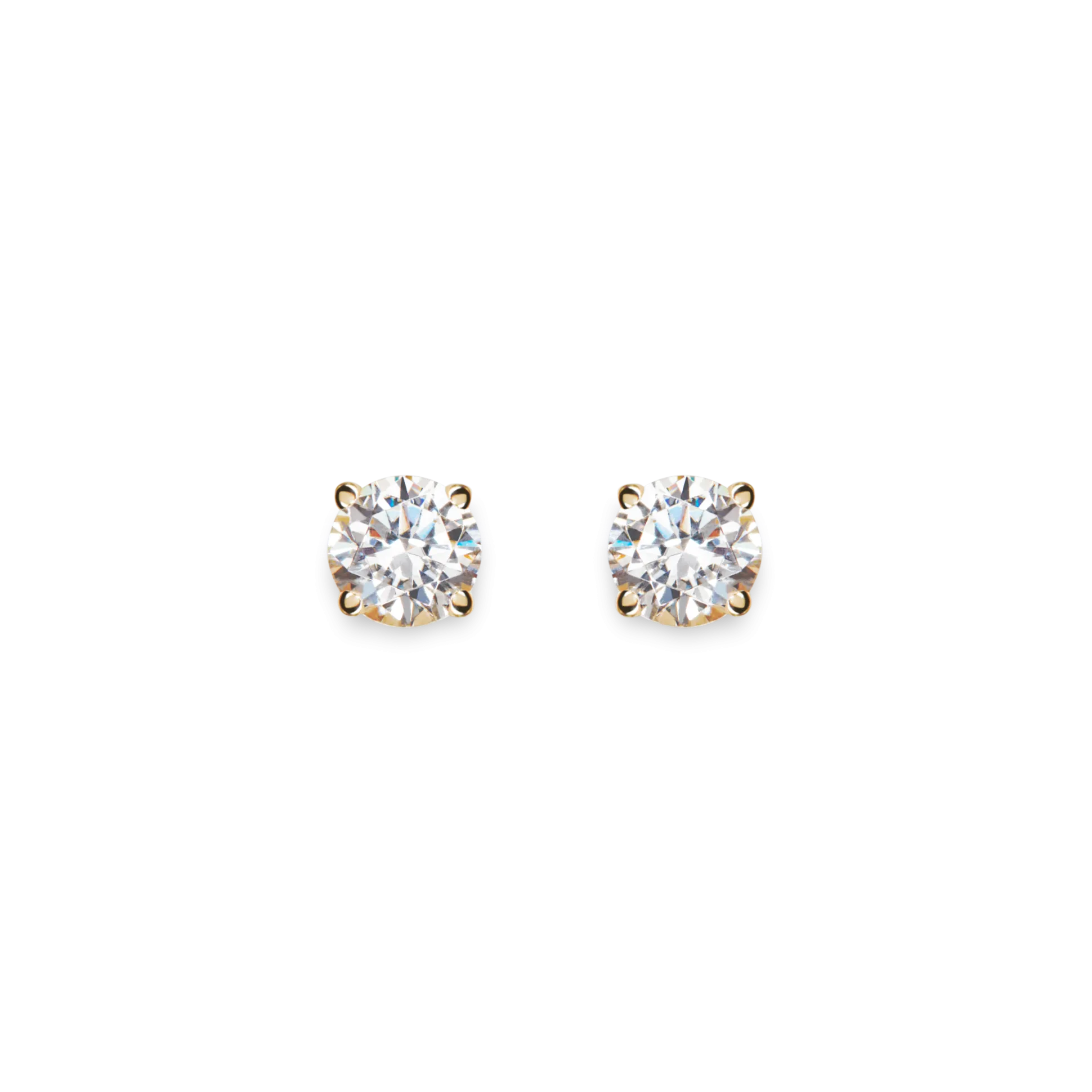 1 Carat Round Diamond Studs