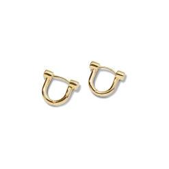 Diamond Bike Lock Huggie Earrings