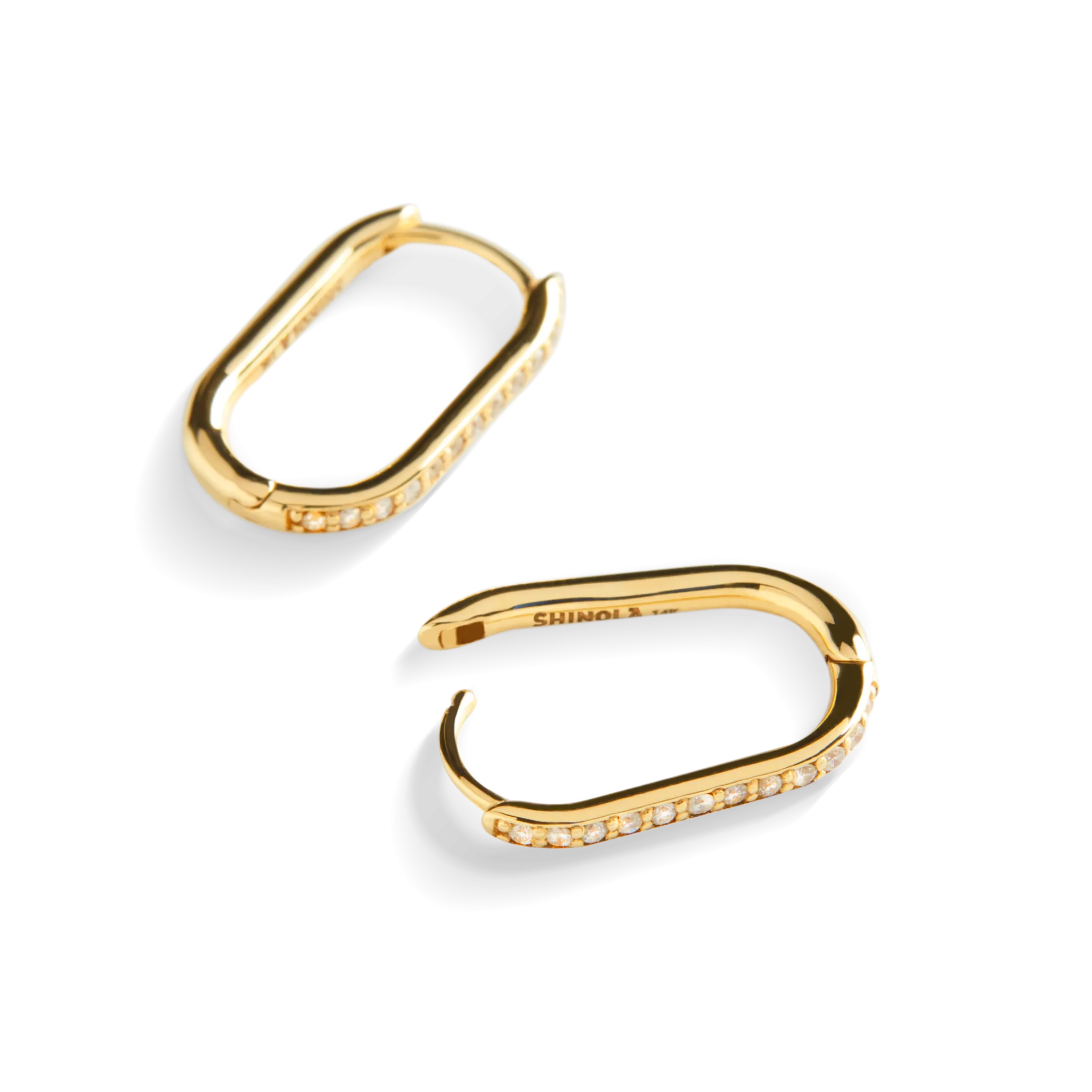 Diamond Oval Charm Hoop