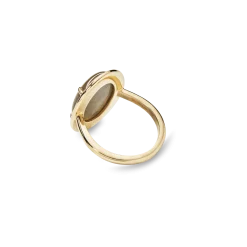 Diamond Pave Oval Petoskey Ring