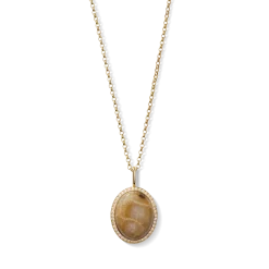 Diamond Pave Petoskey Necklace