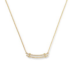 Diamond Pave Rivet Double Row Necklace
