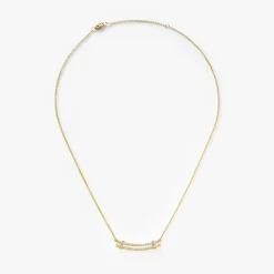 Diamond Pave Rivet Double Row Necklace