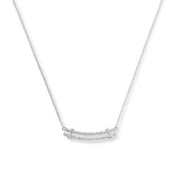 Diamond Pave Rivet Double Row Necklace