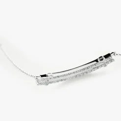 Diamond Pave Rivet Double Row Necklace
