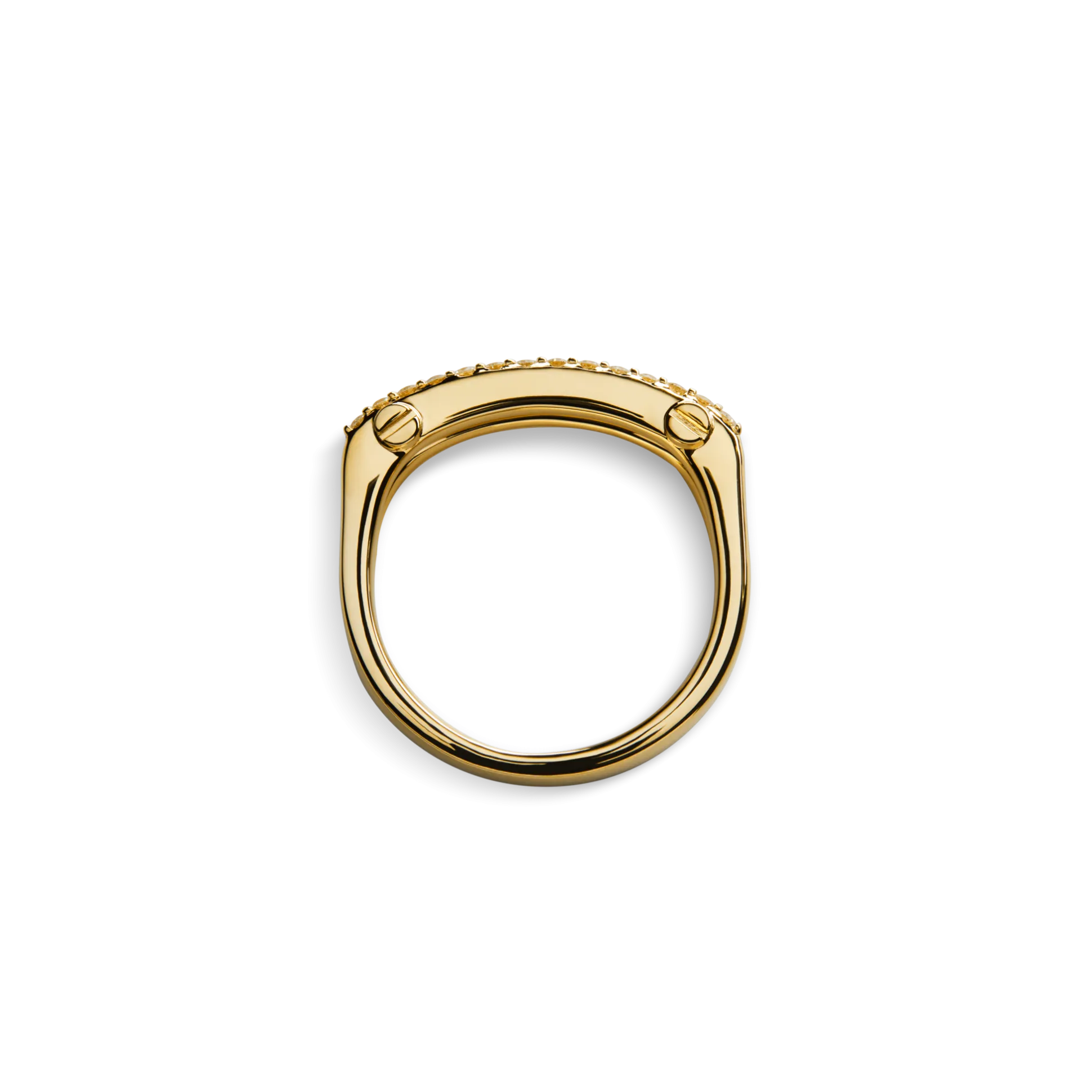 Diamond Pave Rivet Double Row Ring