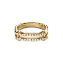 Diamond Pave Rivet Double Row Ring