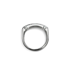 Diamond Pave Rivet Double Row Ring