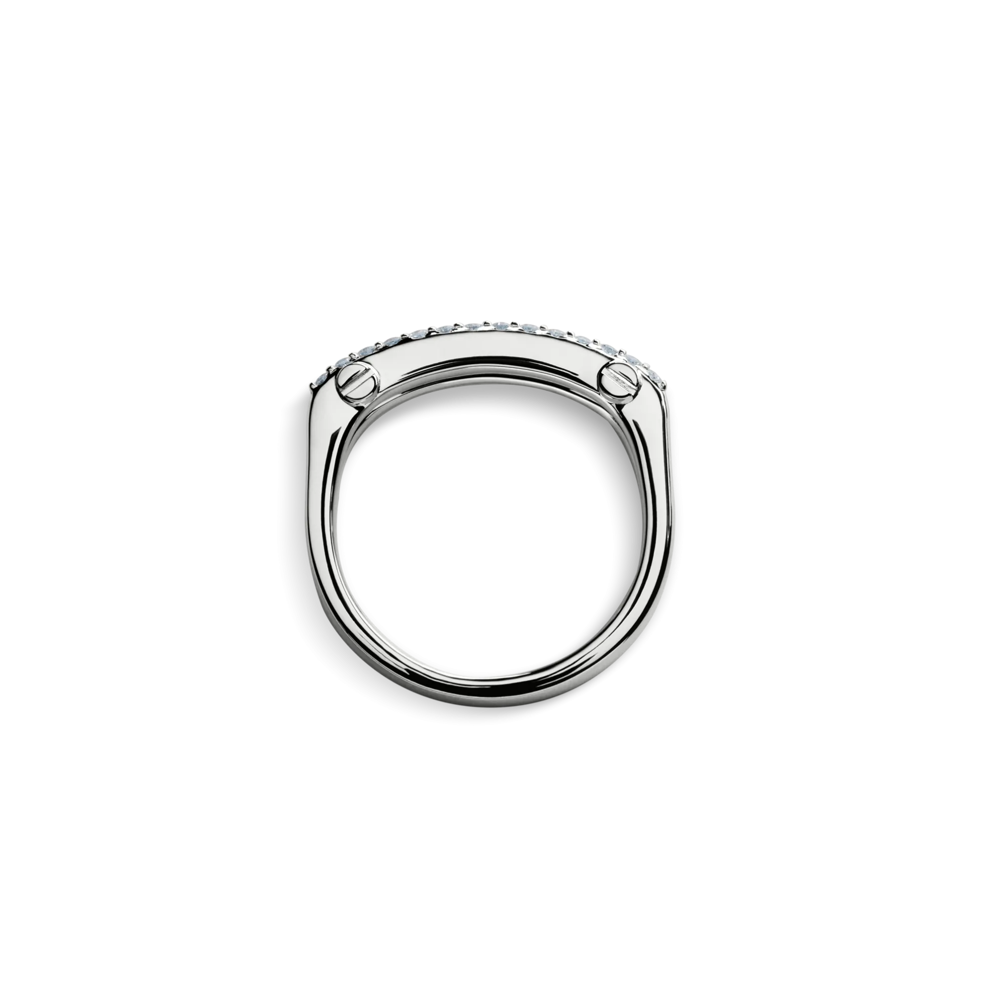 Diamond Pave Rivet Double Row Ring