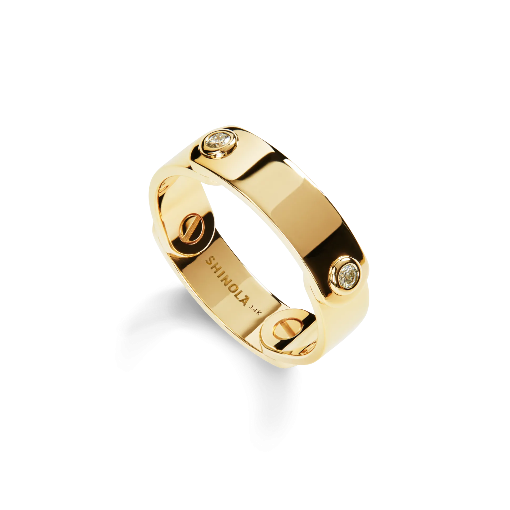 Diamond Rivet Plaque Ring