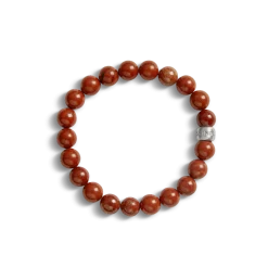 8mm Beaded Red Jasper Bracelet