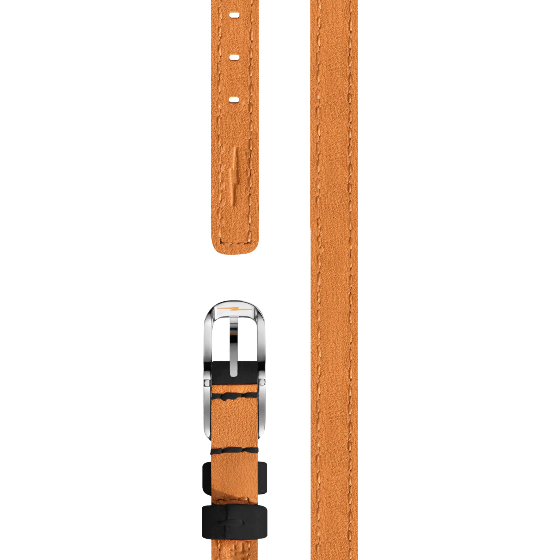 8mm Black Double Wrap Leather Watch Strap