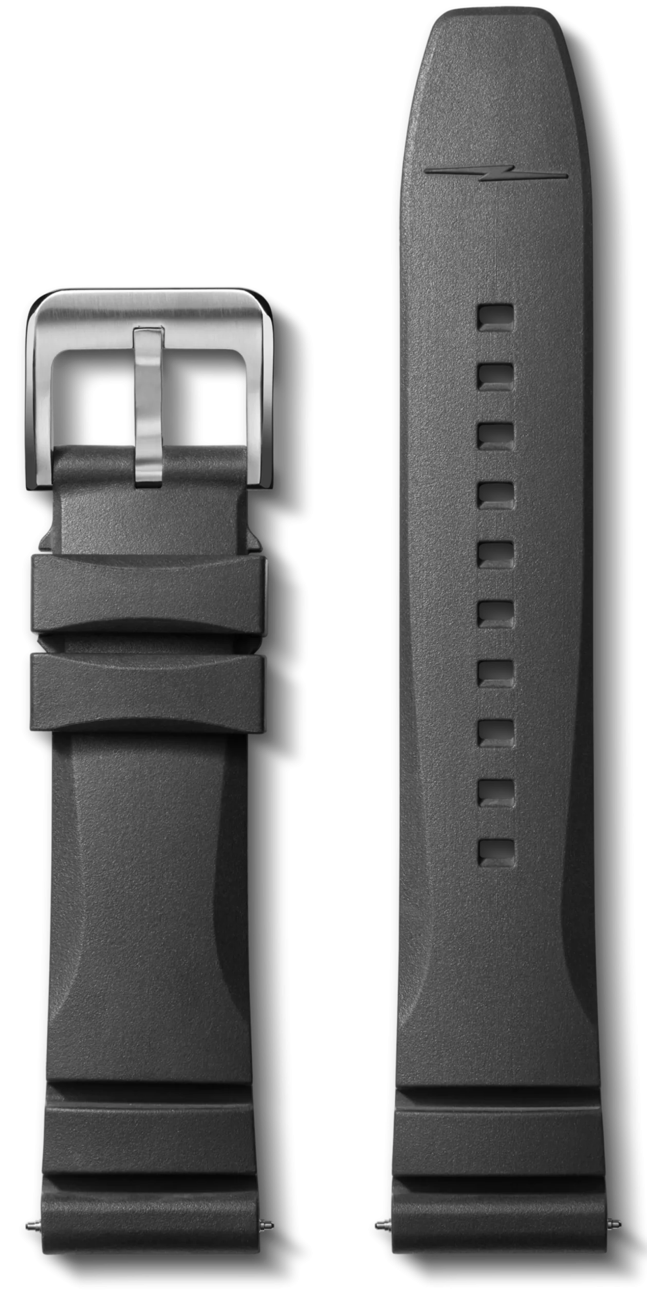 22mm Black Expandable Dive Rubber Watch Strap