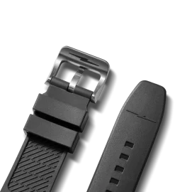 22mm Black Expandable Dive Rubber Watch Strap