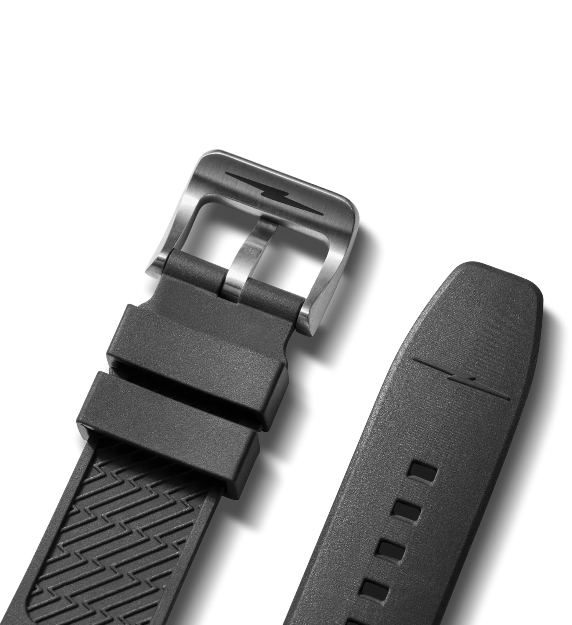 22mm Black Expandable Dive Rubber Watch Strap