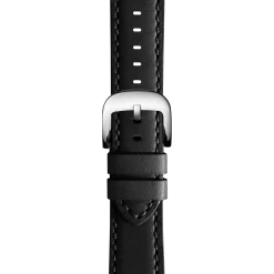 22mm Black Leather Watch Strap