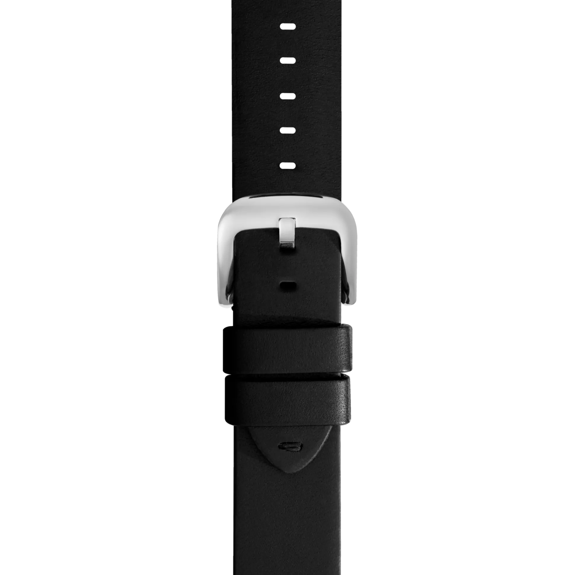 24mm Black Leather Watch Strap