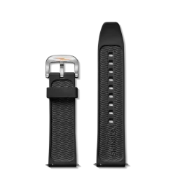 24mm Black Rubber Watch Strap