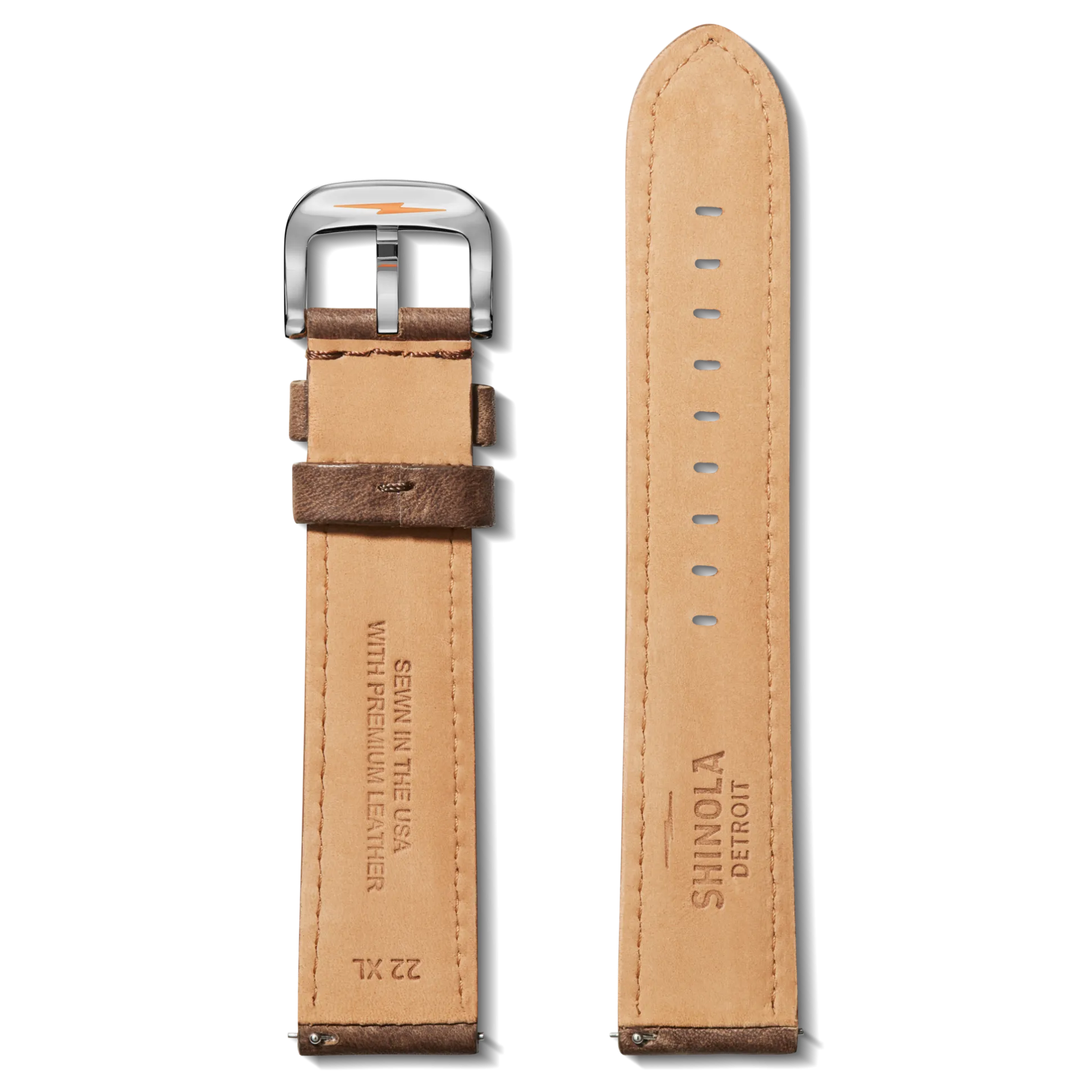 22mm British Tan Leather Watch Strap (XL)