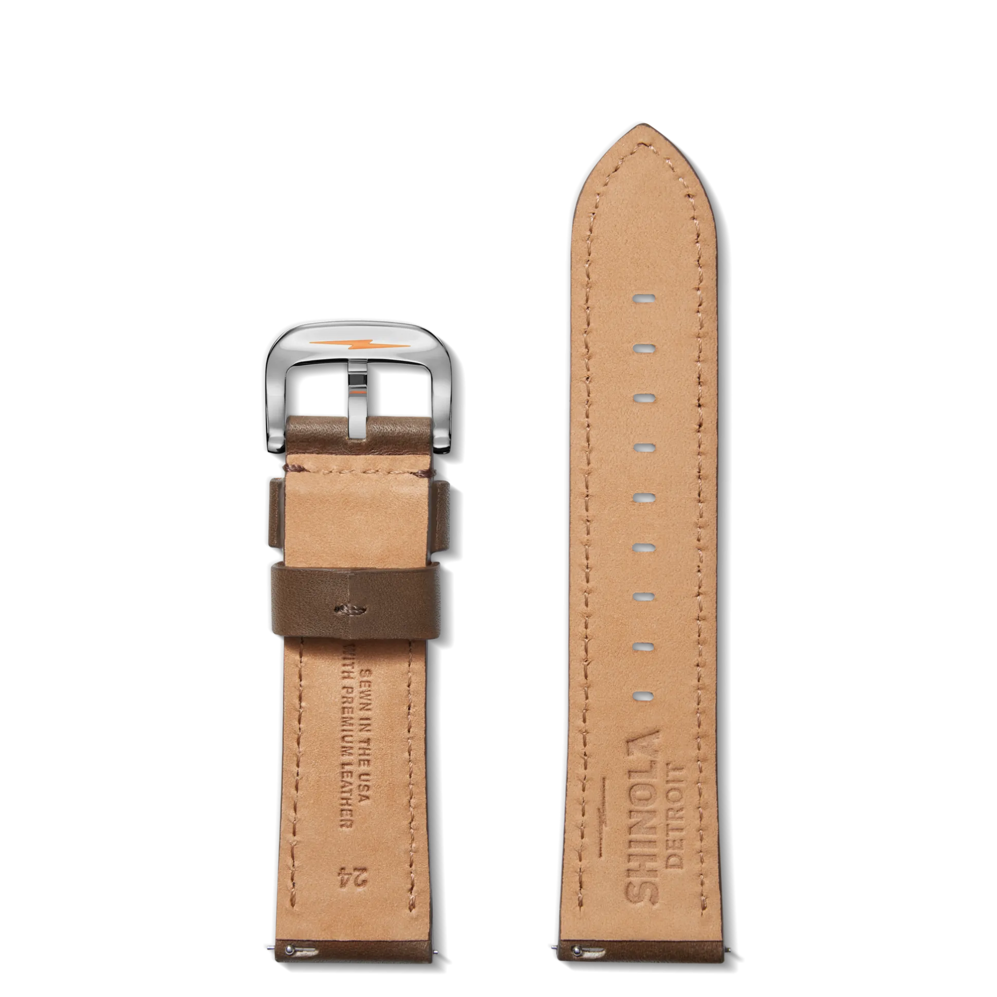 24mm Dark Nut Brown Leather Watch Strap
