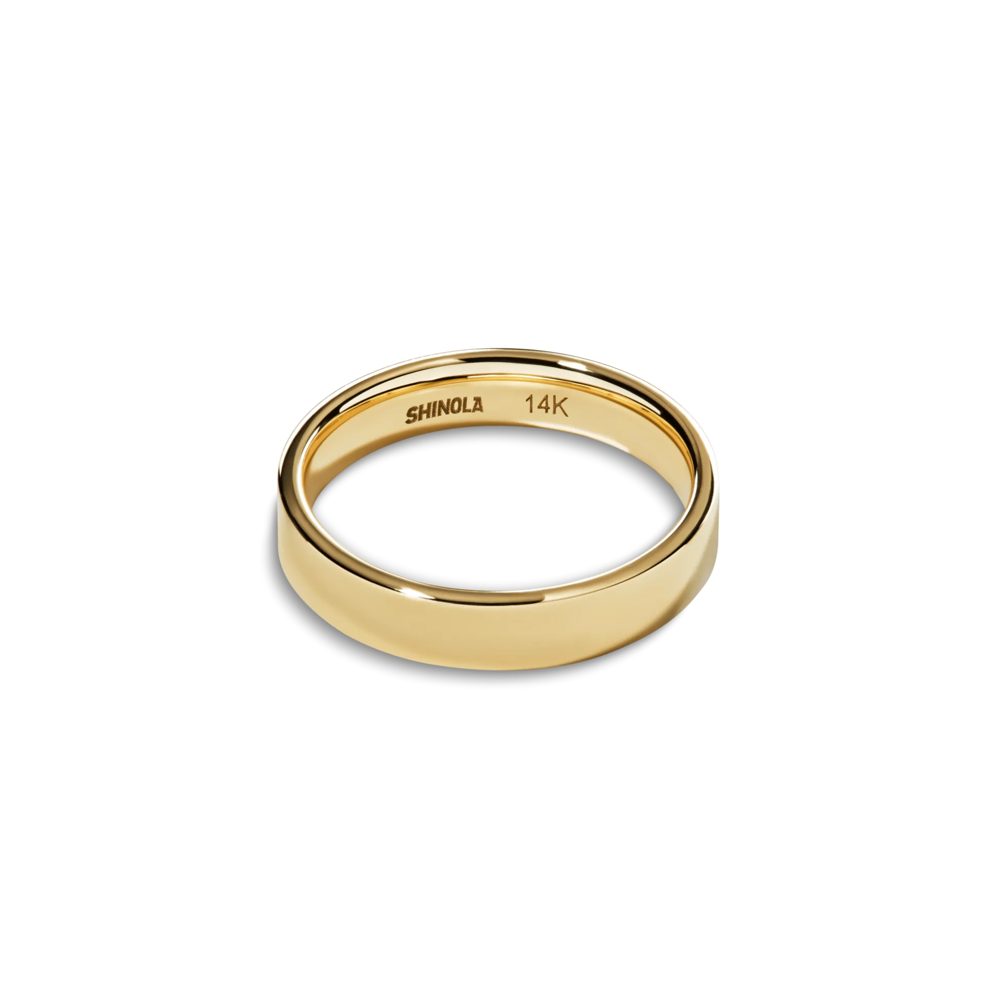 4mm Flat Yellow Gold Band