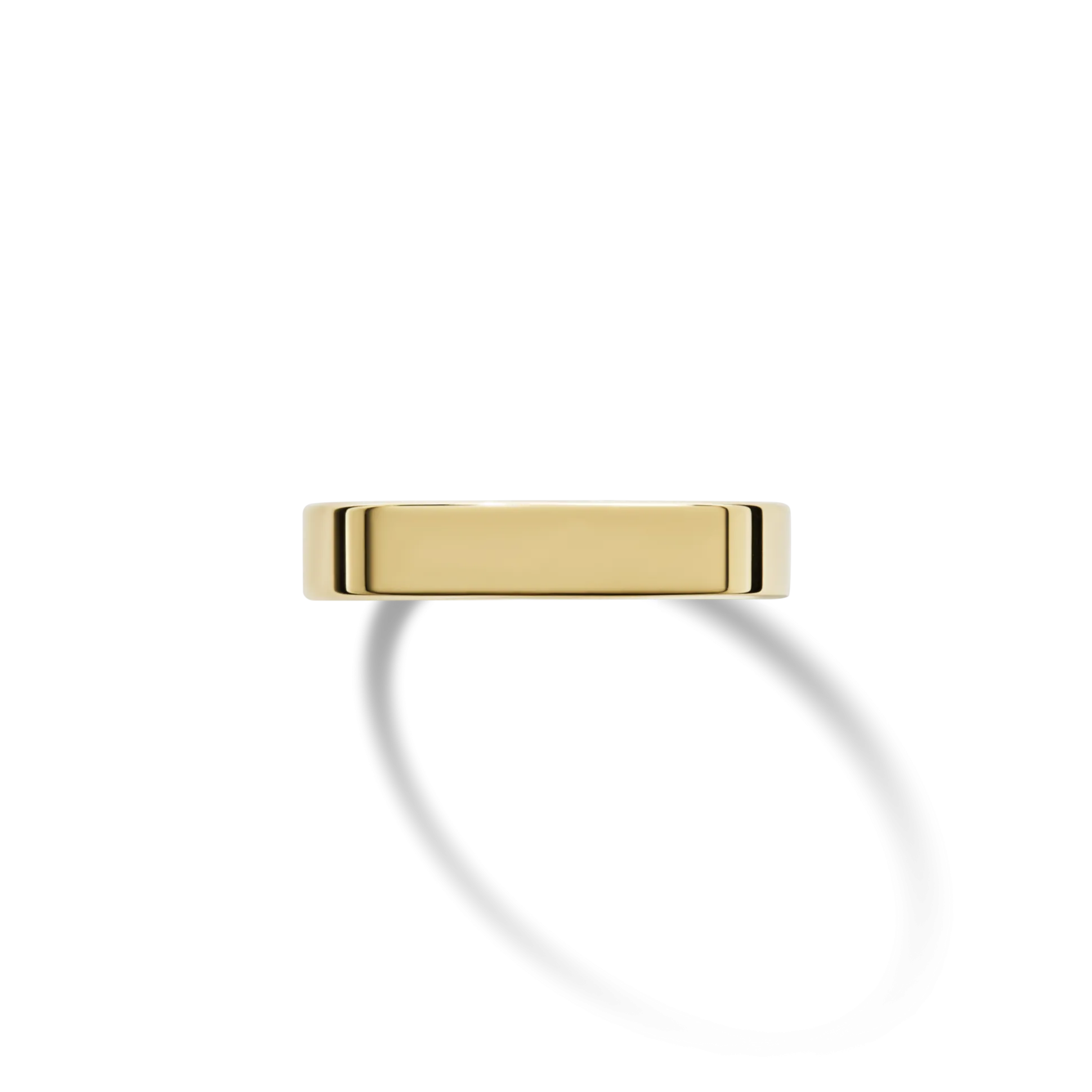 4mm Flat Yellow Gold Band