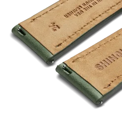 24mm Green Leather Watch Strap