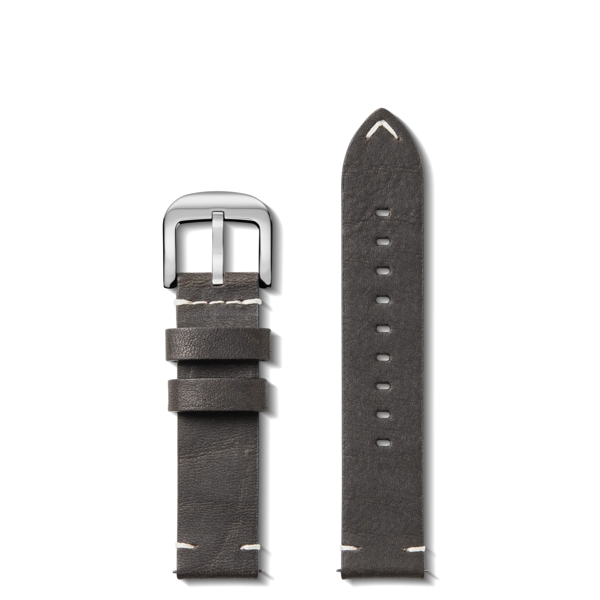 20mm Grizzly Black Leather Watch Strap