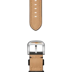 22mm Grizzly Black Leather Watch Strap