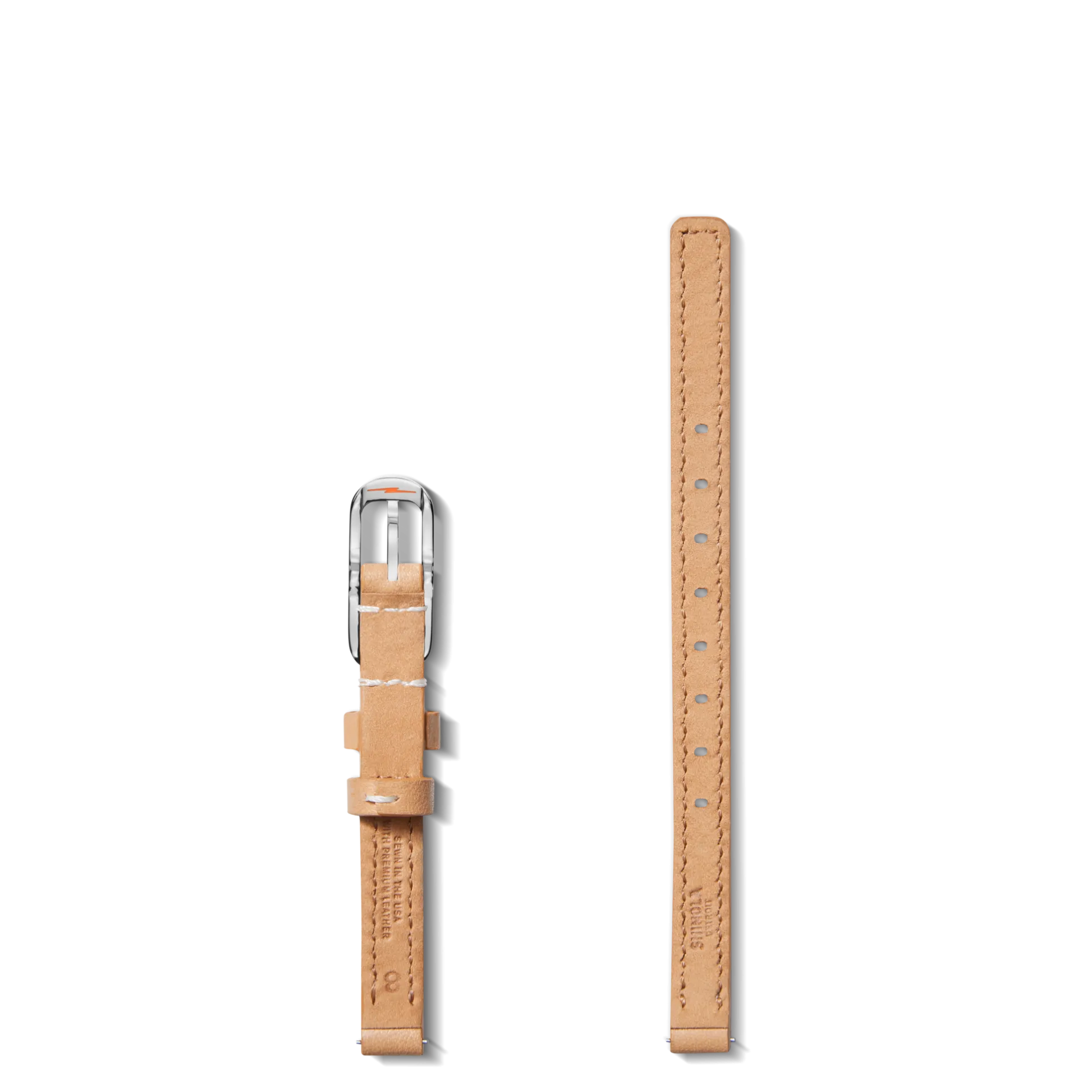 8mm Natural Leather Watch Strap