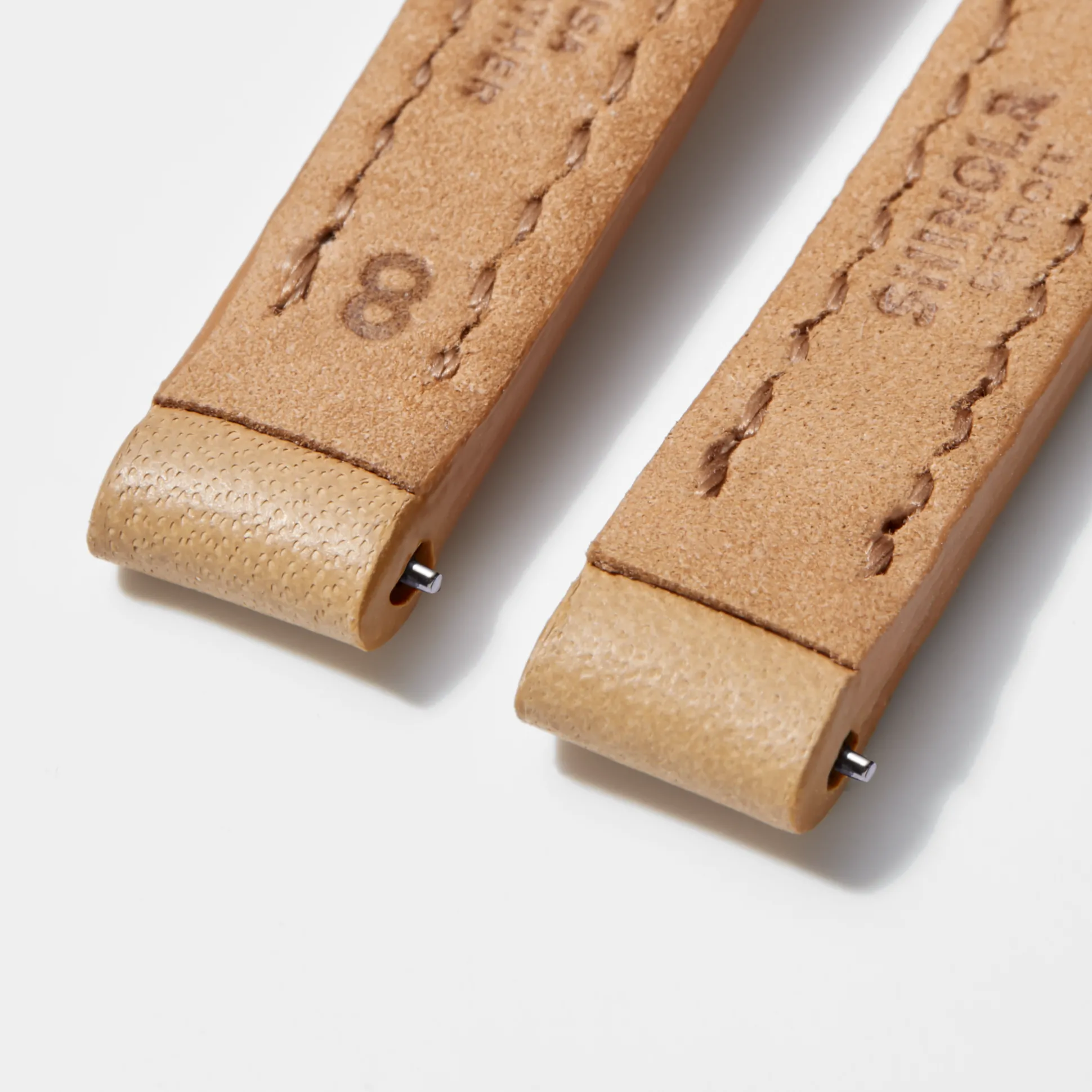 8mm Natural Leather Watch Strap