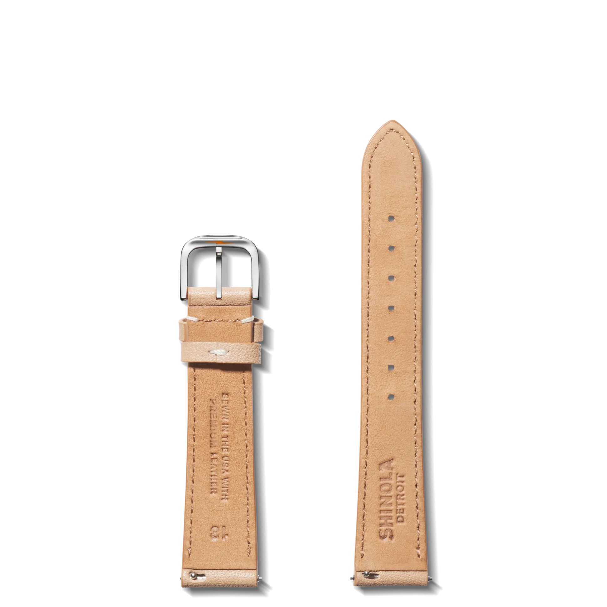 18mm Natural Leather Watch Strap