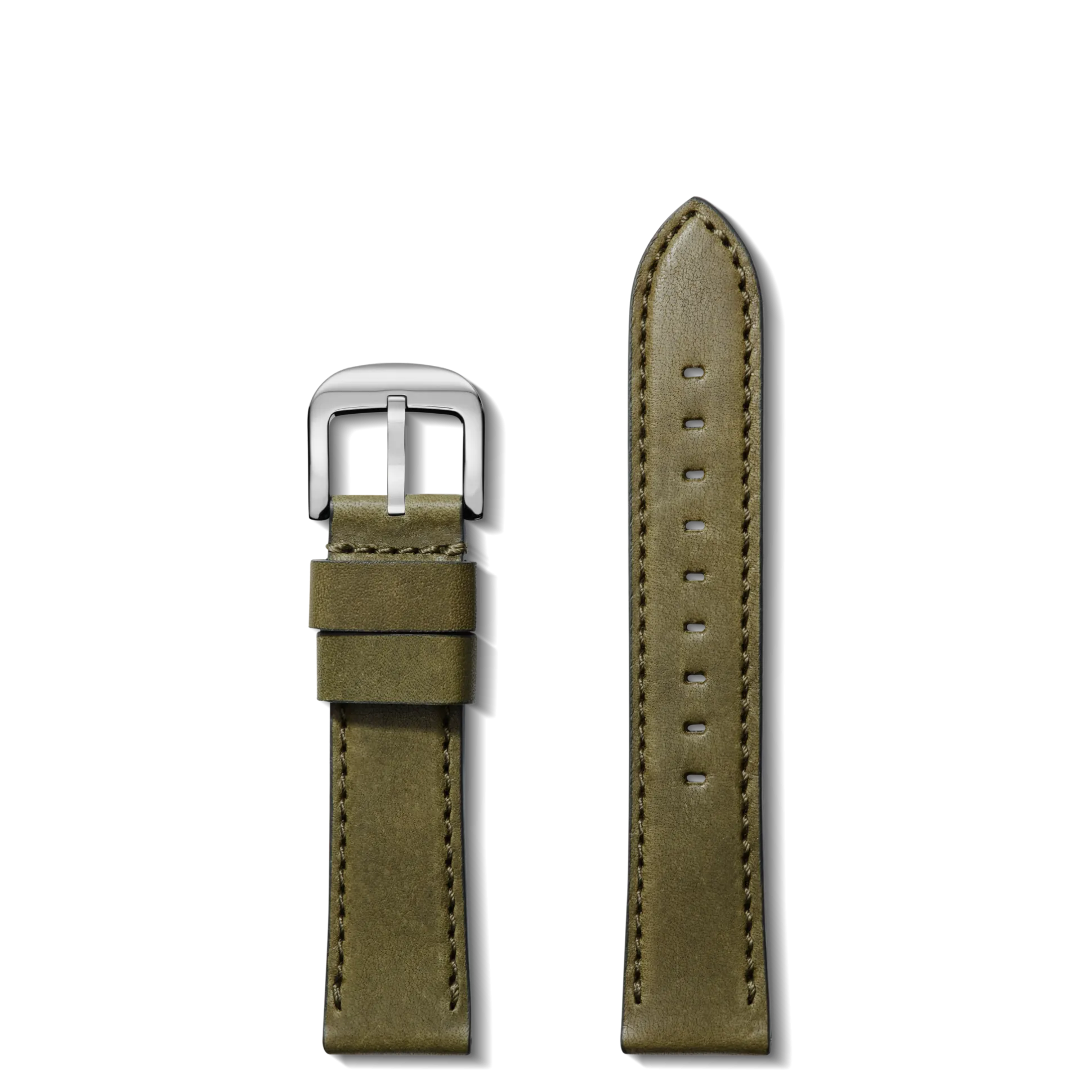 20mm Olive Leather Watch Strap