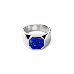 Octagonal Lapis Signet Ring