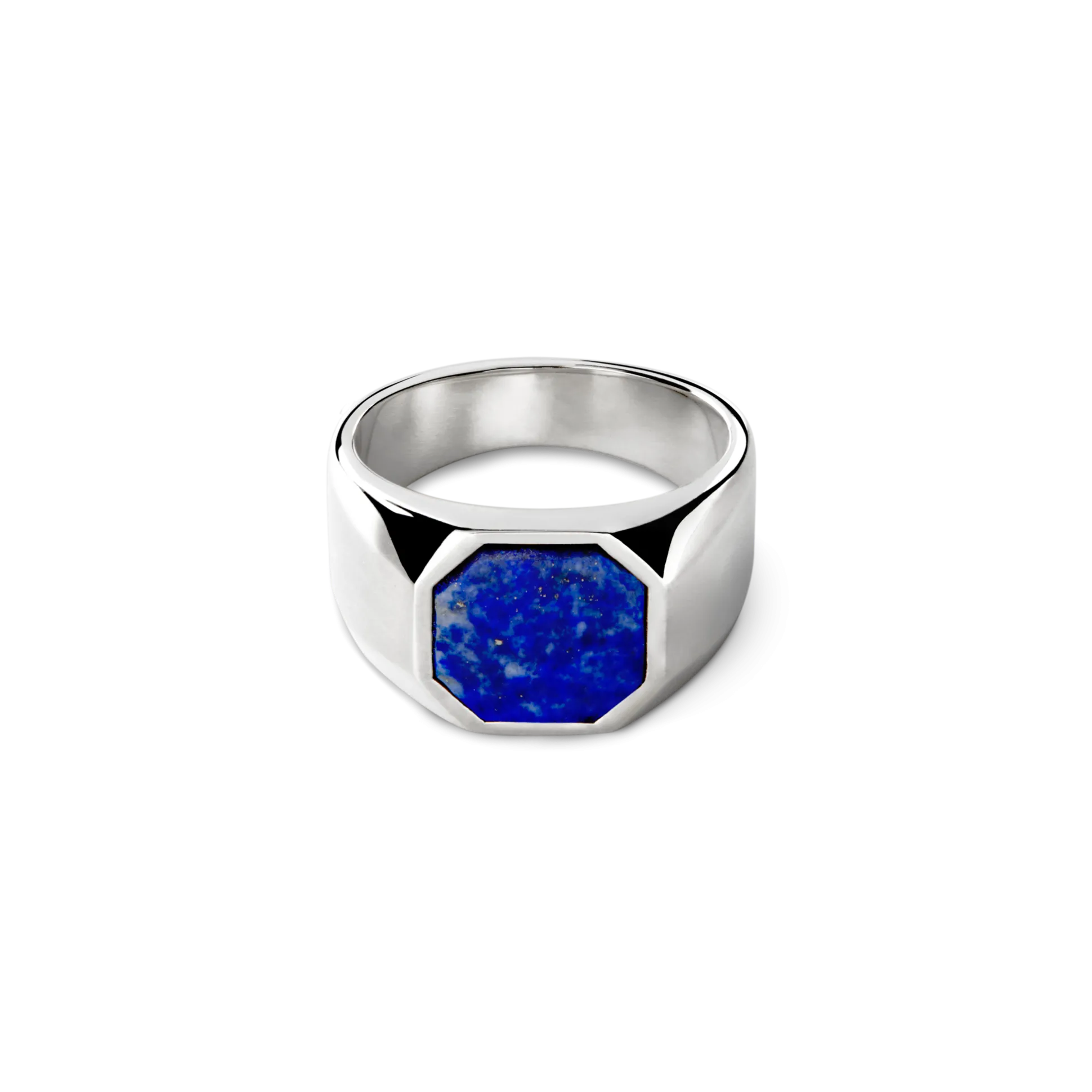 Octagonal Lapis Signet Ring