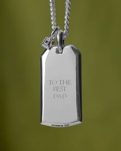 Ribbed Tag Necklace